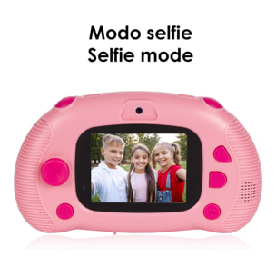 Fotocamera e videocamera per bambini con 25 giochi integrati. Doppia fotocamera, video da 20 megapixel e 2,5 K. Schermo da 2,4 pollici.