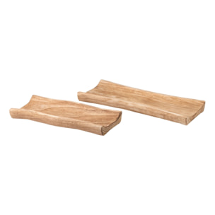 Set 2 Centros Madera Paulownia 46x21x5/55x26x6 Cm