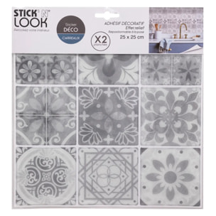 Sticker Caro 9 Carrés Gris x 2