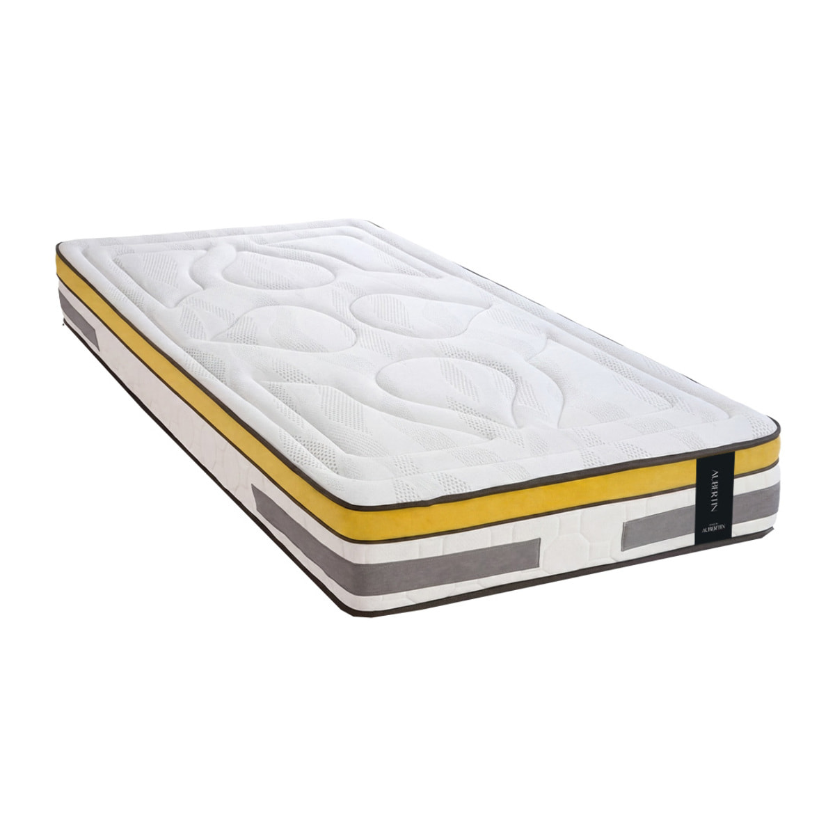 Ensemble Matelas Hybride Aubertin & Sommier Cadre Métal, Ressorts Ensachés & Mémoire de Forme, 24 cm, Soutien Ferme