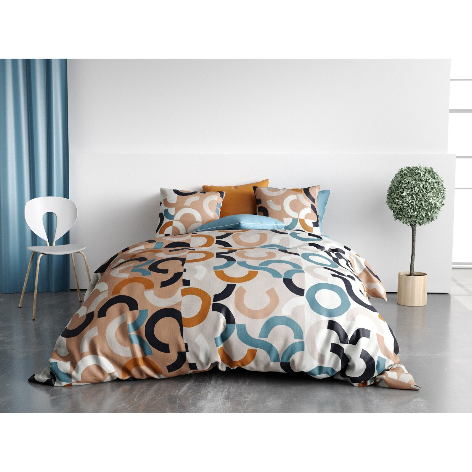 Parure Housse De Couette 3pcs 100% Coton 57fils Igor