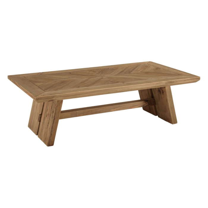 SANDY - Table basse rectangulaire 130x70cm bois pin recyclé