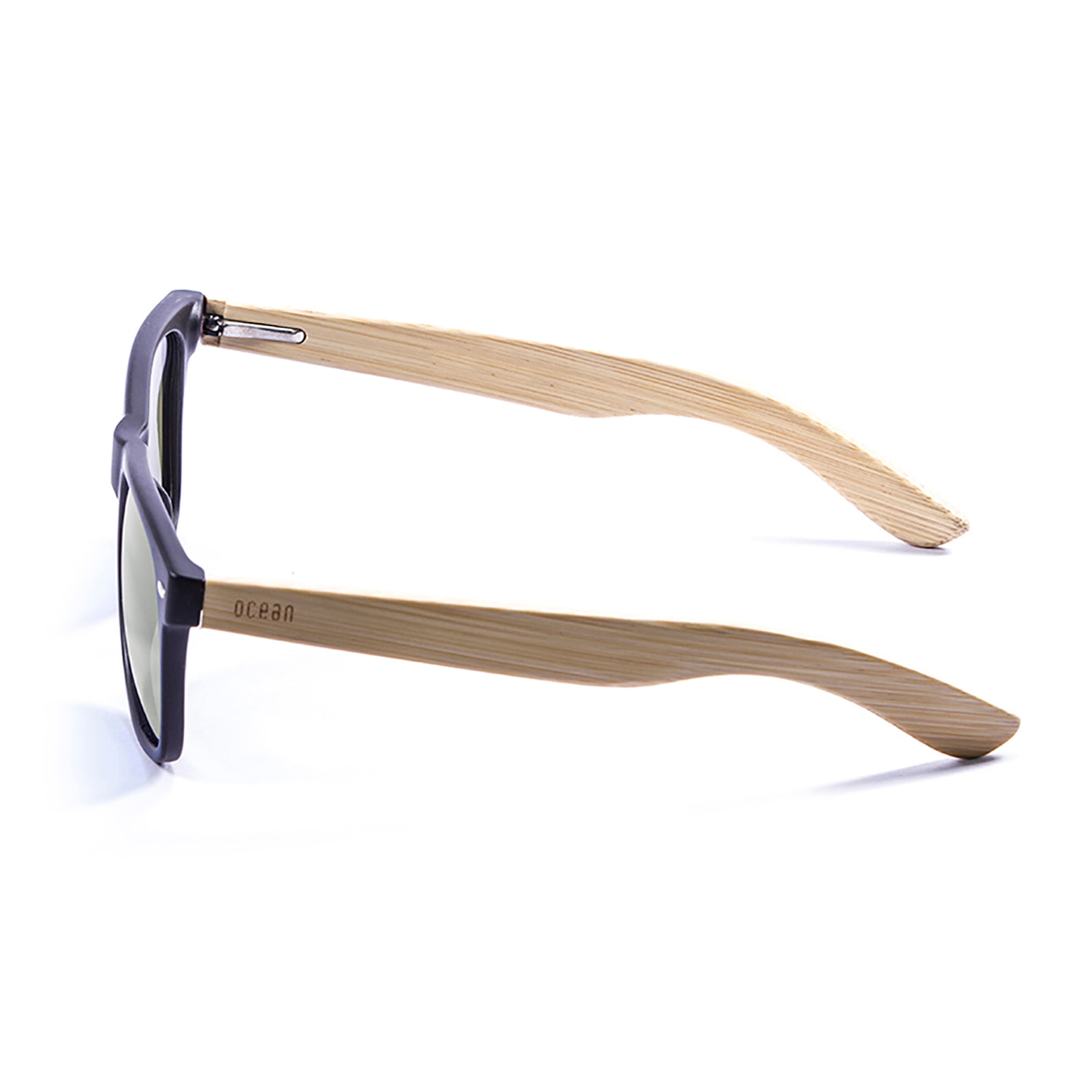Gafas de sol OCEAN BEACH WOOD - Patillas en negro mate y bambú y / Ahumada