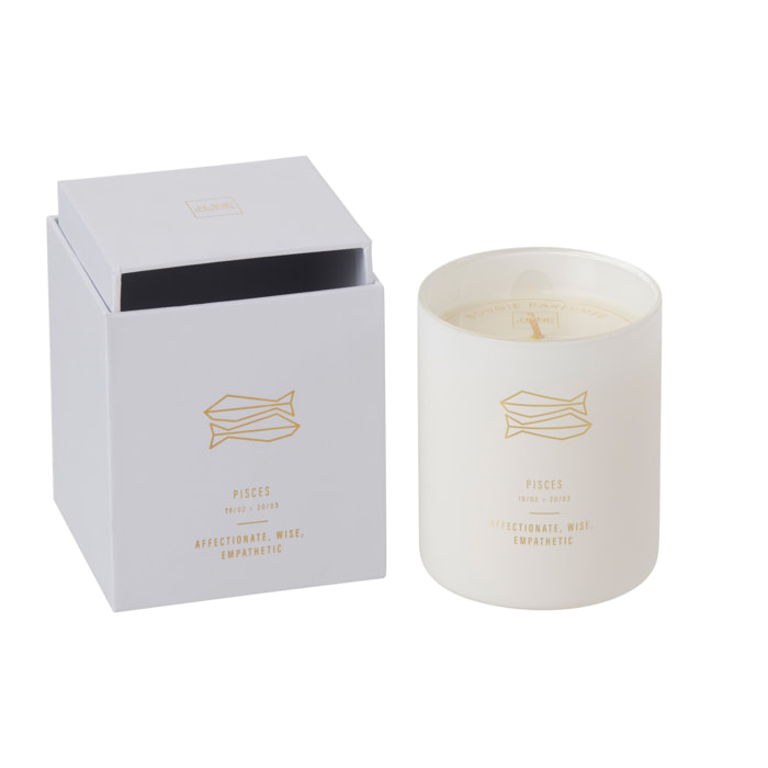 J-Line bougie parfumée Astro Poisson – Sapphire Amber Tea – blanc - 50H