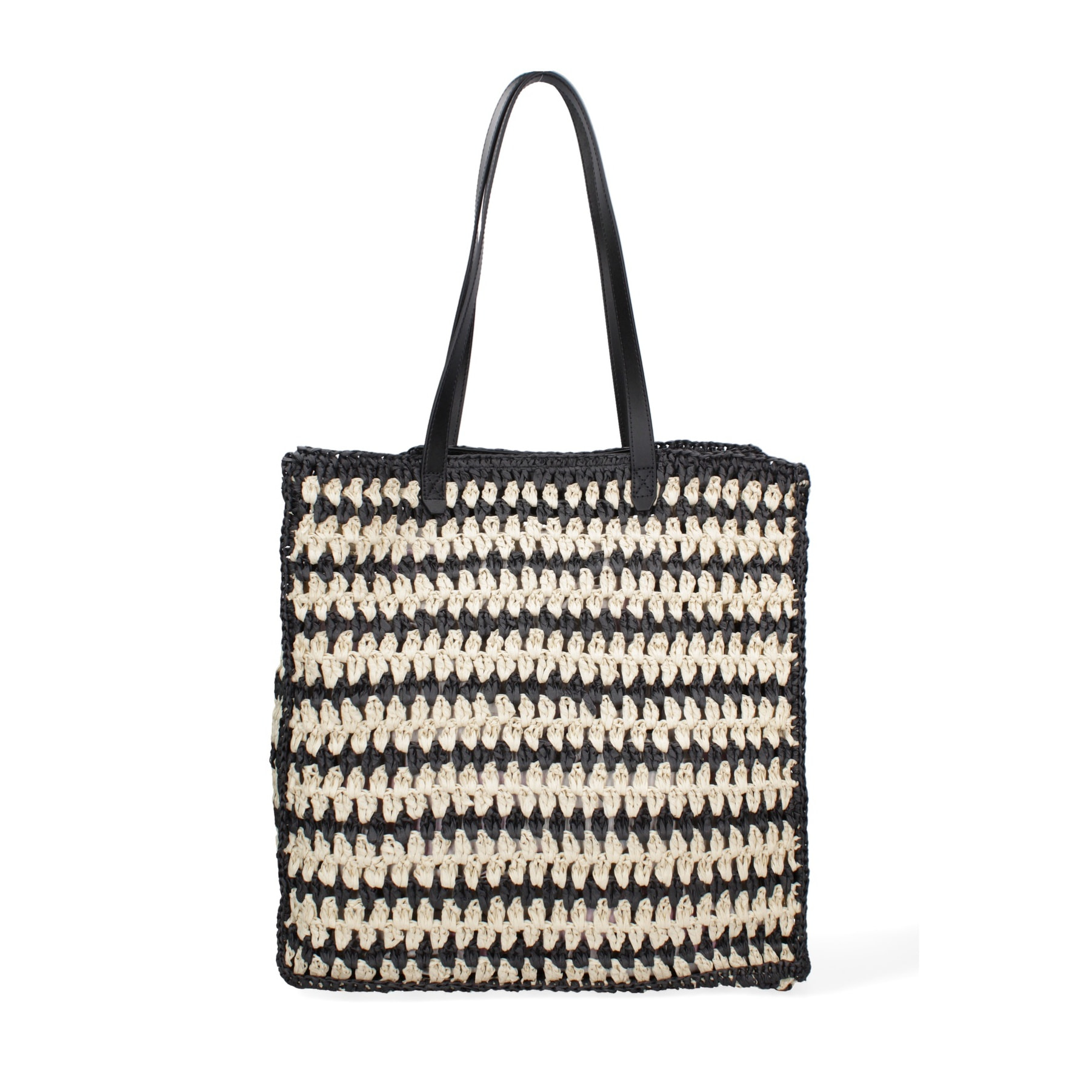 Borsa a spalla da donna - Modello False - Paglia intrecciata - 37.0 x 38.0 x 21.0 cm