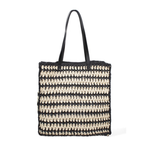 Borsa a spalla da donna - Modello False - Paglia intrecciata - 37.0 x 38.0 x 21.0 cm