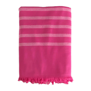 Fouta doublée éponge - Alanya Fuchsia - 140x180cm - 400g/m²