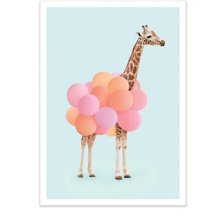 Art-Poster - Giraffe Balloon - Paul Fuentes - 50 x 70 cm