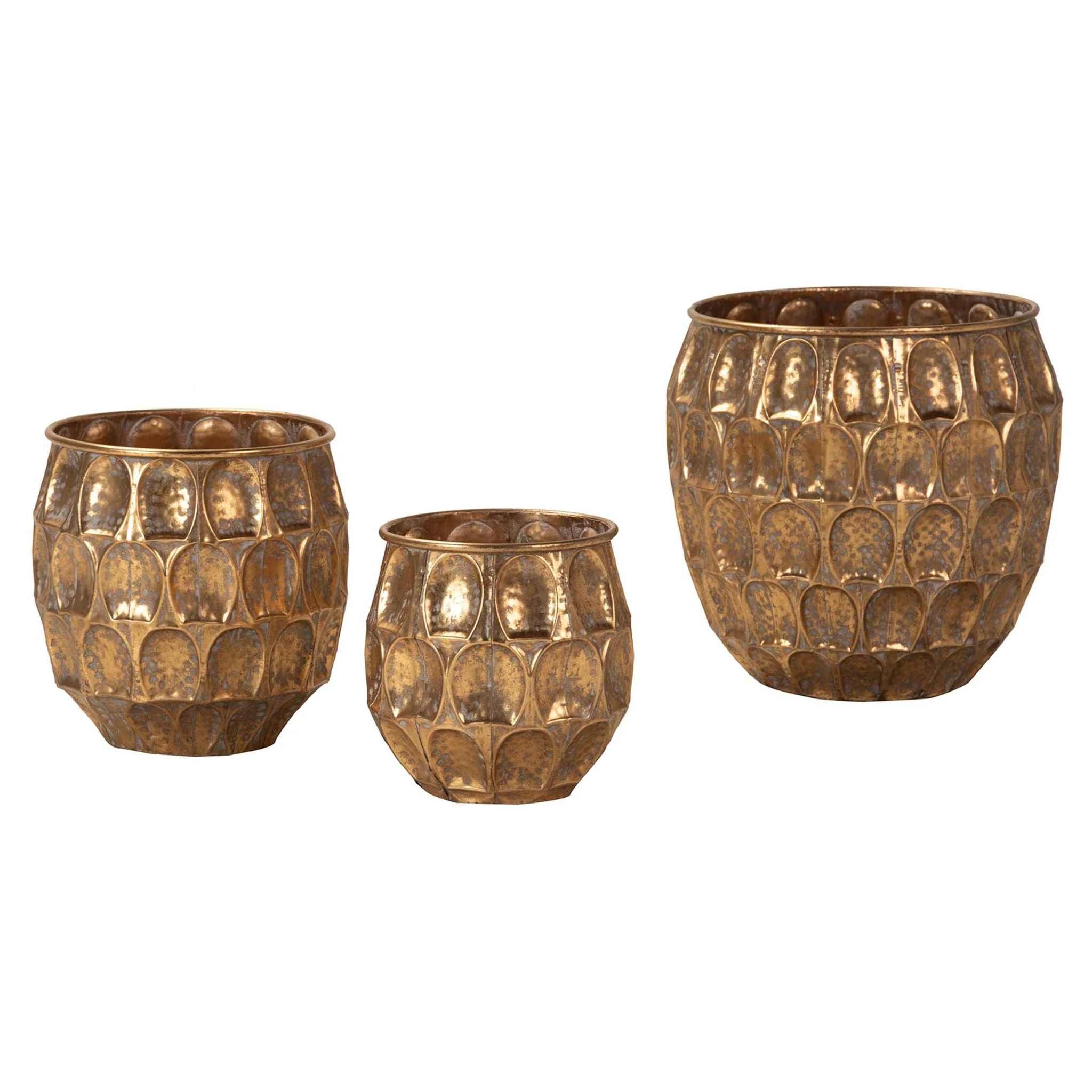 Set 3 Maceteros Metal 38x38x37 30x30x29 23x23x24 Cm