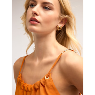 Motivi - Top fluido con occhielli - Arancione