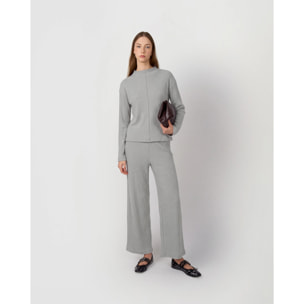 Set jersey pantalón canalé gris claro