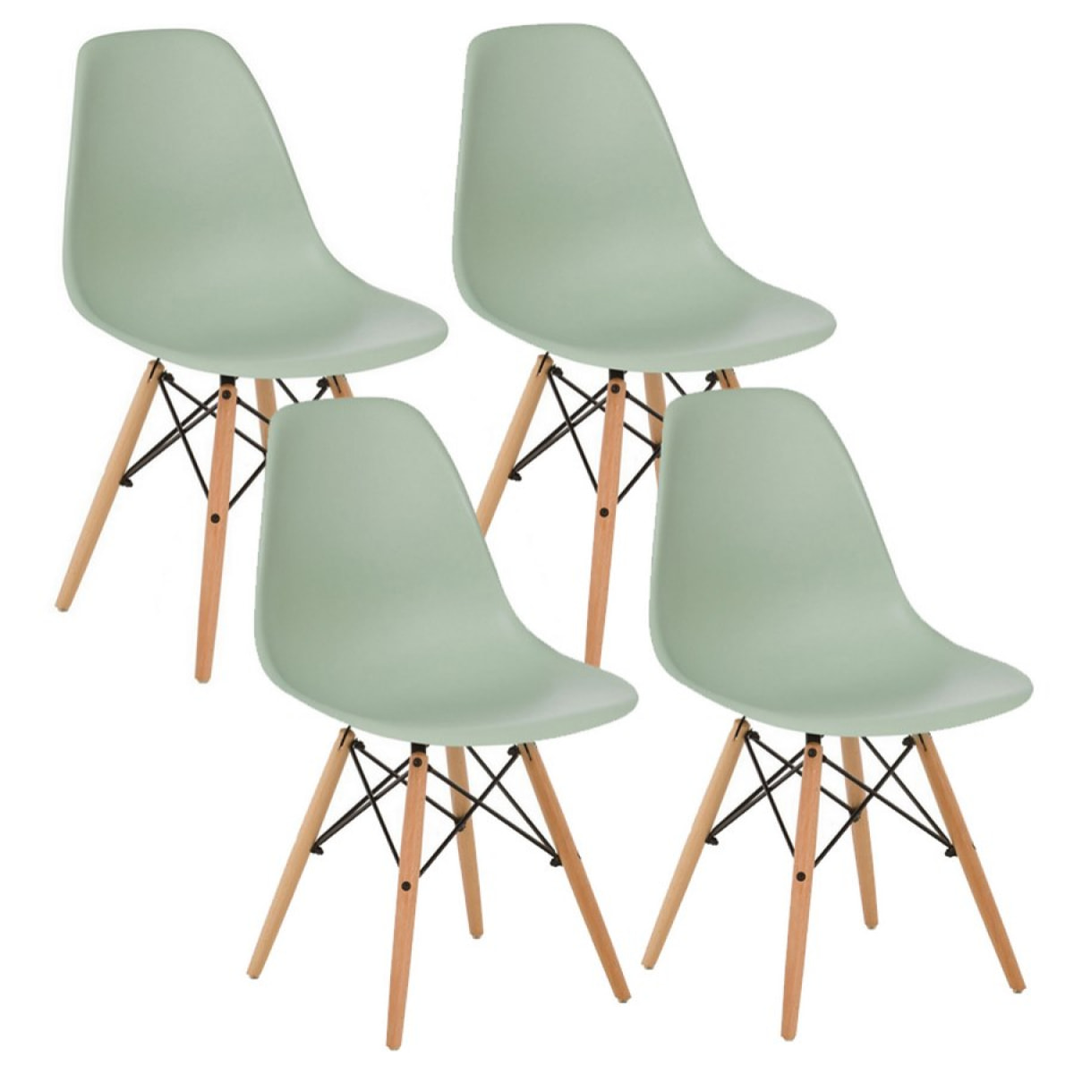 Sedie sala da pranzo Ester: set da 4 sedie verdi