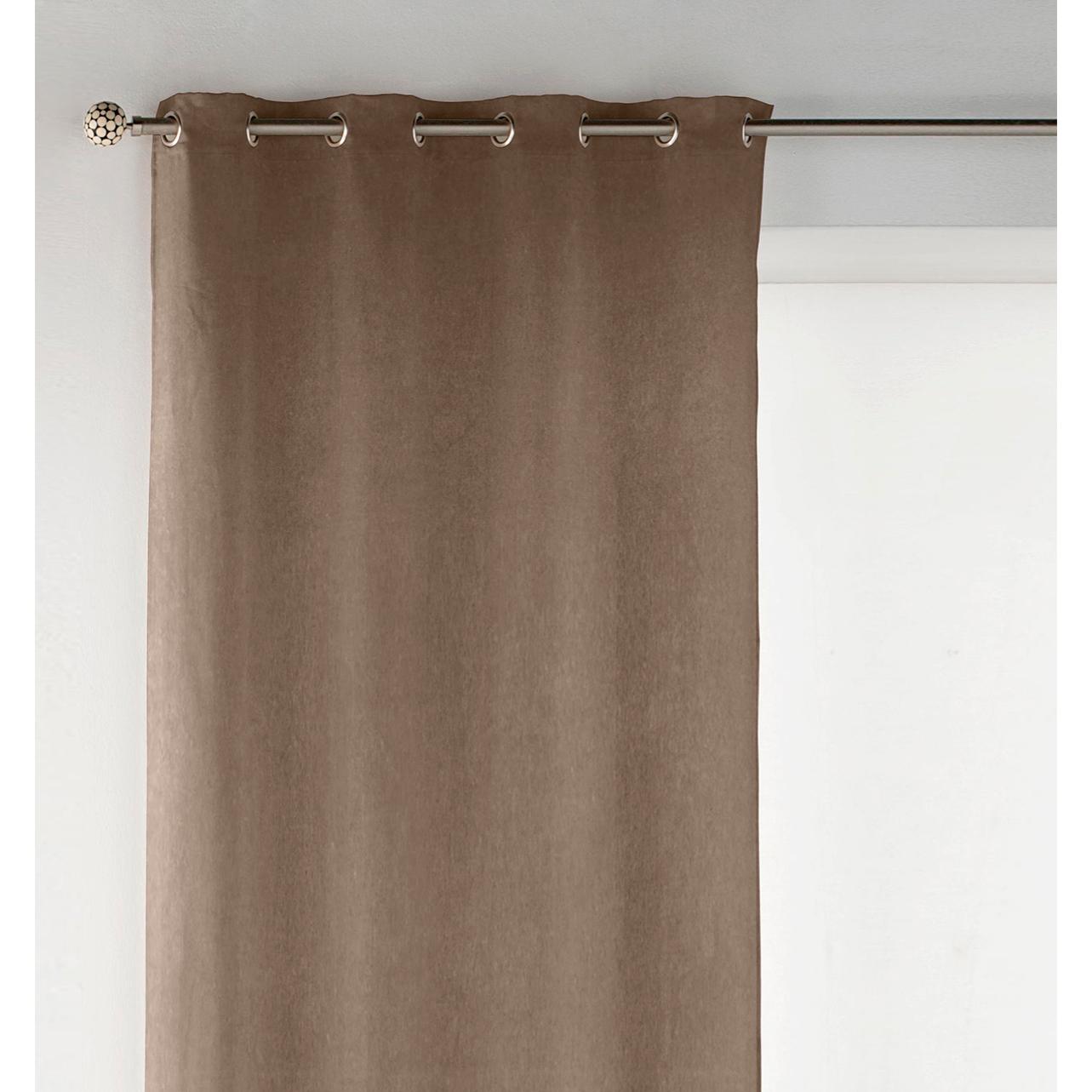 Cortina de terciopelo con ojales nuez 140x270 cm - la unidad -