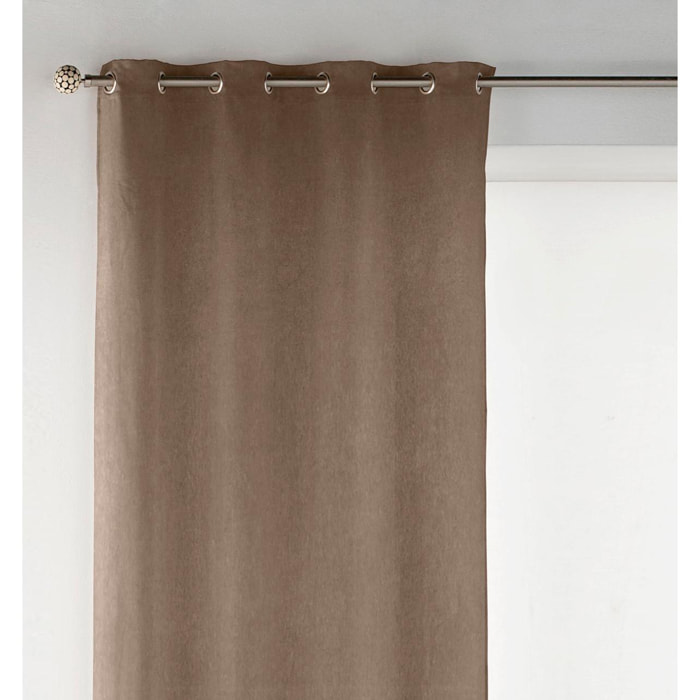 Cortina de terciopelo con ojales nuez 140x270 cm - la unidad -