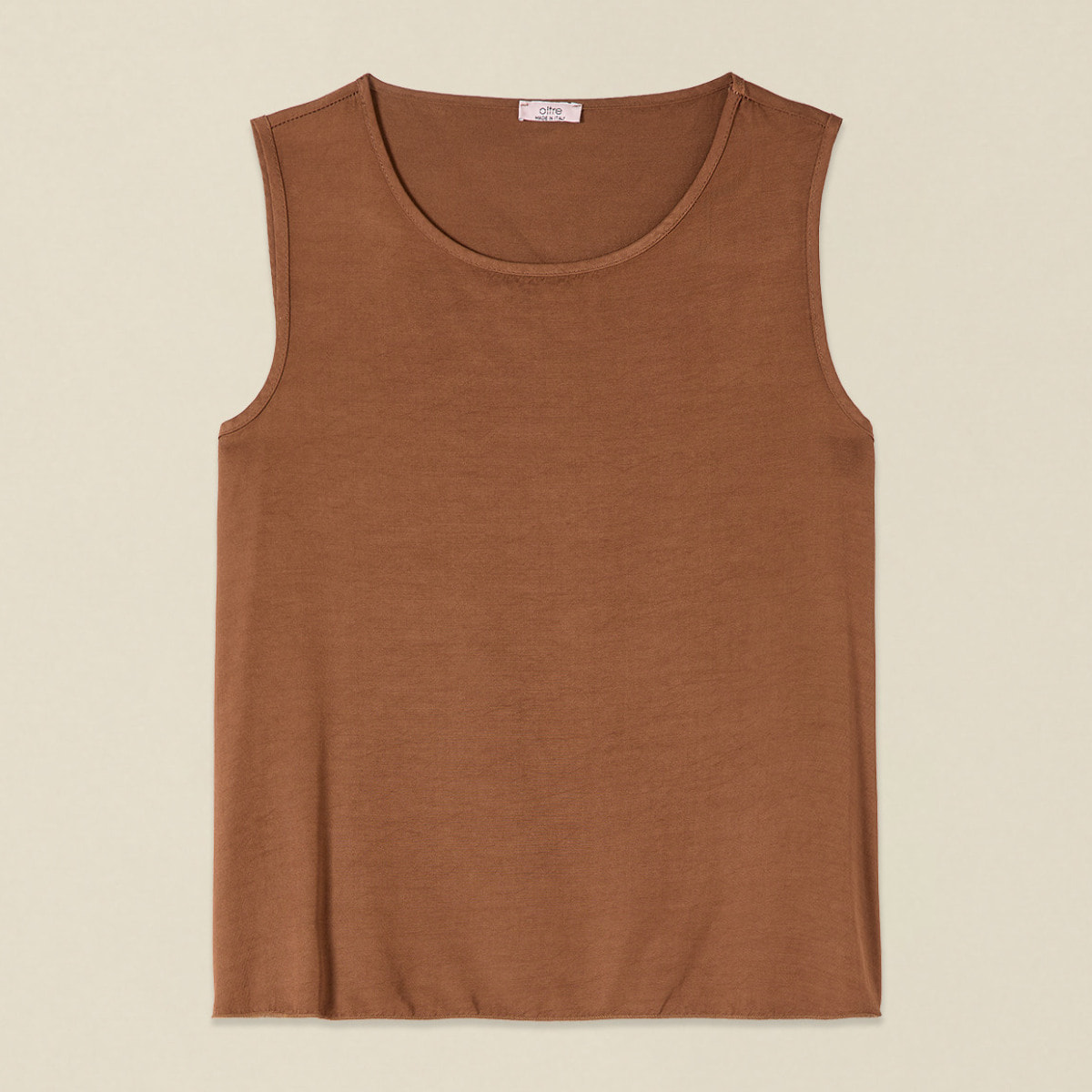 Oltre - Top senza maniche misto lino - Marrone