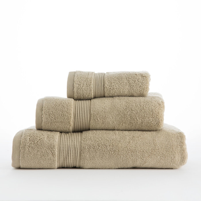 Set de 3 serviettes en coton organique 600 gr/m2 couleur Beige