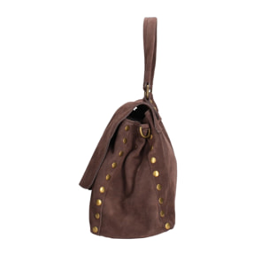 Borsa a mano da donna Made in Italy - Modello Zelia Elite - Pelle scamosciata - 37.0 x 22.0 x 15.0 cm