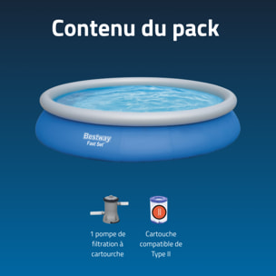Bestway Piscine autoportante Ronde Fast Set Bleue 457 x 84 cm