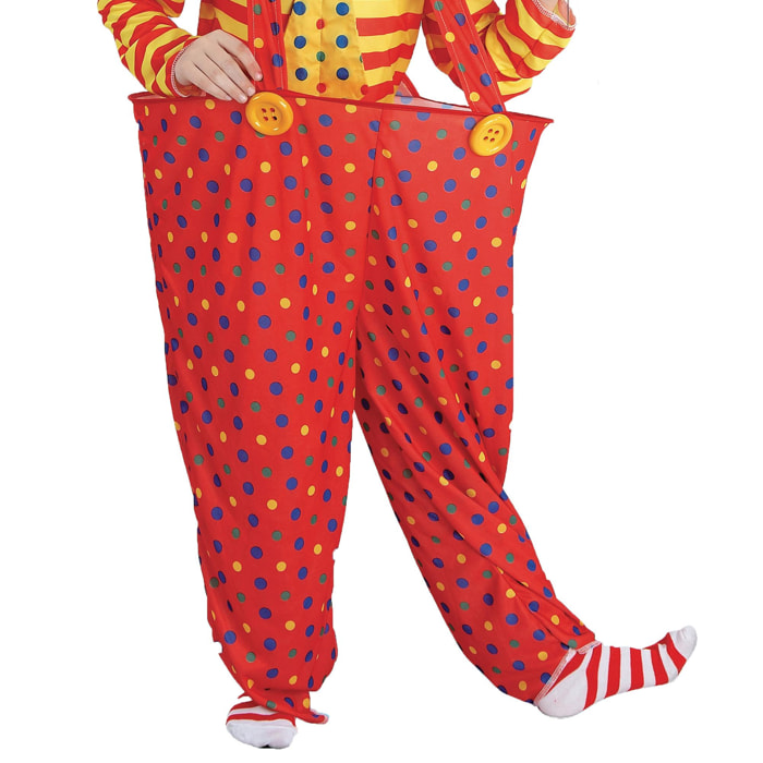 Costume Carnevale Clown Pagliaccio Hoop Rosso Giallo Bambino