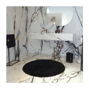 Tapis de bain rond microfibre HIGHLAND Noir Spirella