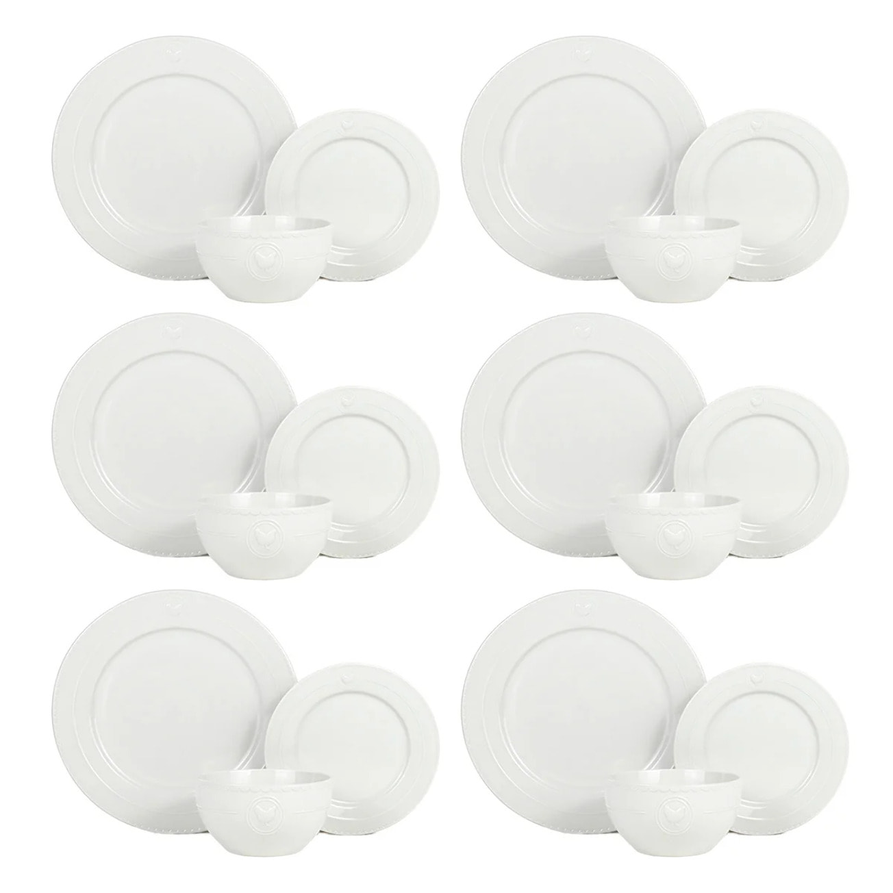 Service de table 18 pièces en porcelaine