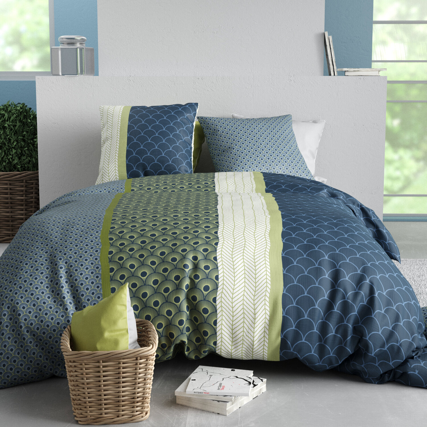 Parure housse de couette imprimée + 2 taies - polo