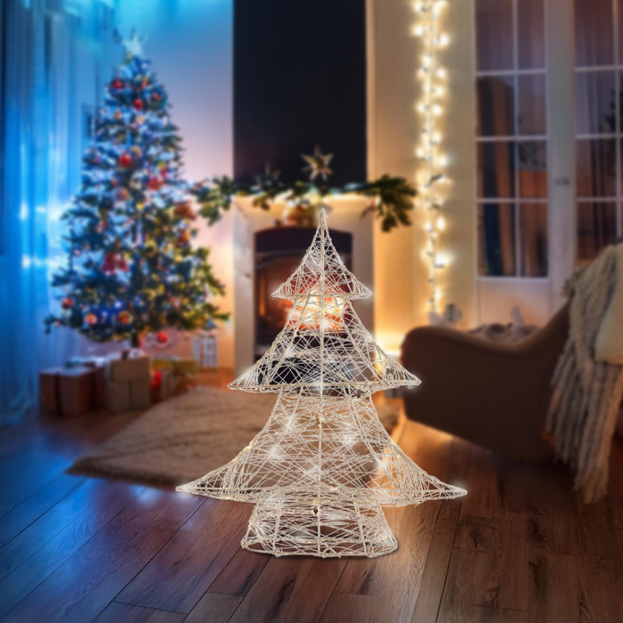 árbol decorativo luminoso color dorado con 60 micro led blanco cálidos 50x13x60cm