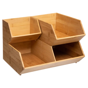 Organiseur 2 bacs bambou grand modèle