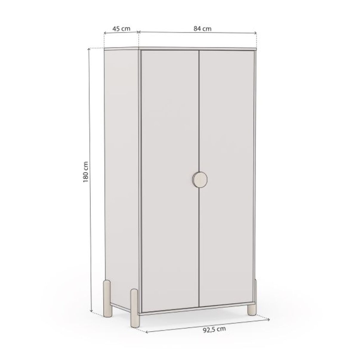 Armario juvenil Misty Dawn Beige - Oak Soft