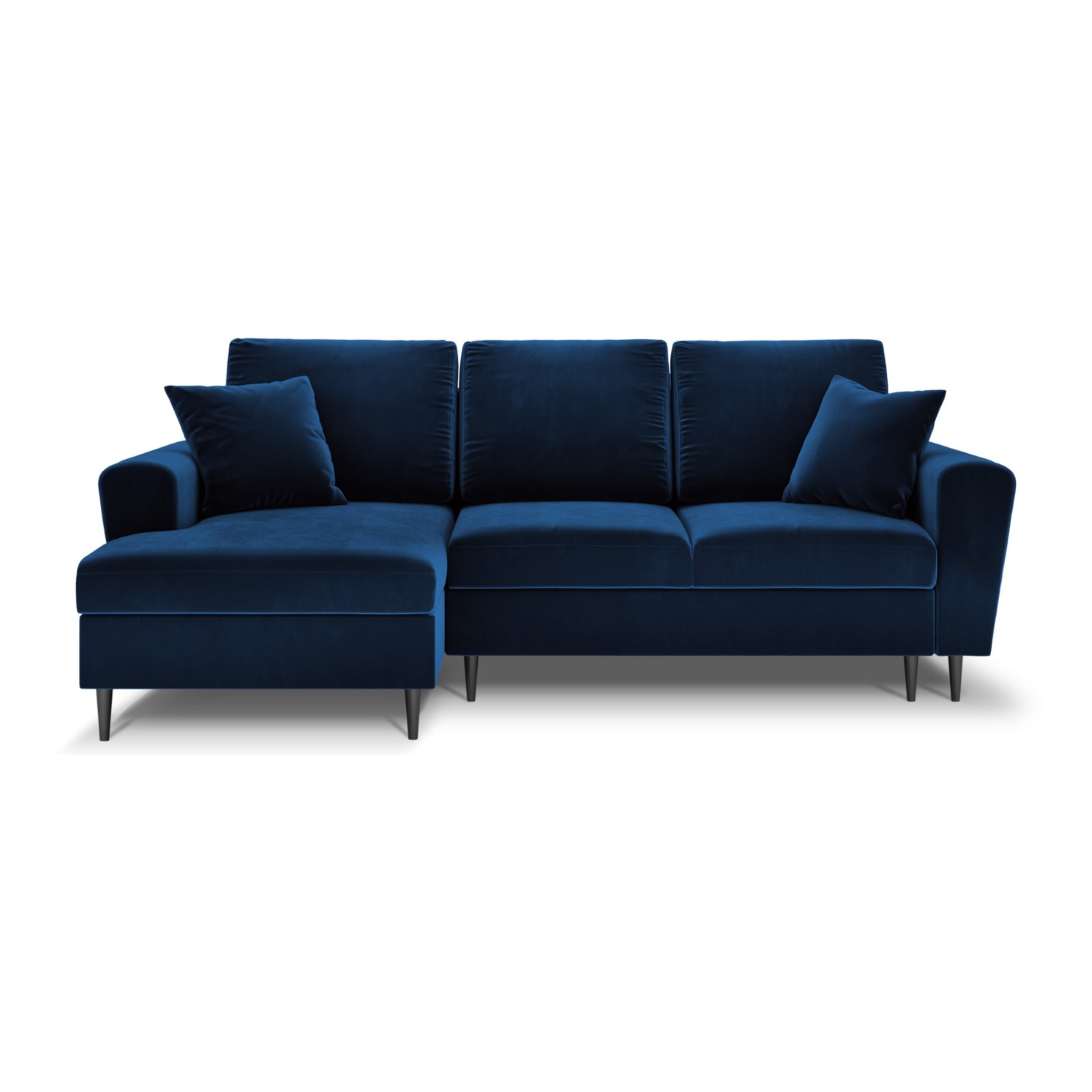 Canapé d'angle gauche convertible avec coffre de rangement "Kyoto" 4 places en velours bleu roi