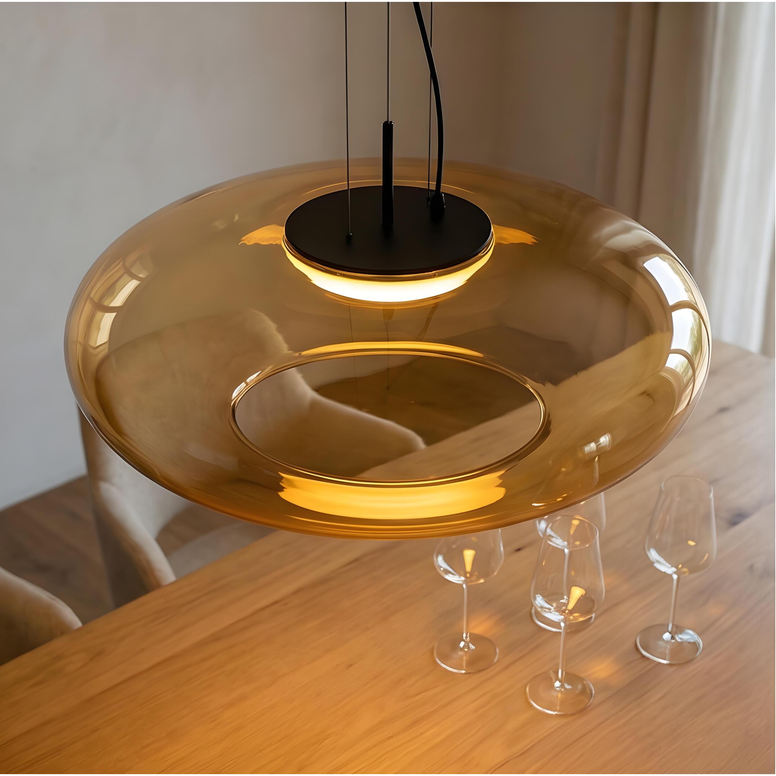 LEDS C4 Plat - Lámpara Colgante de Techo LED 13W Regulable 2700K/3000K/4000K Ámbar