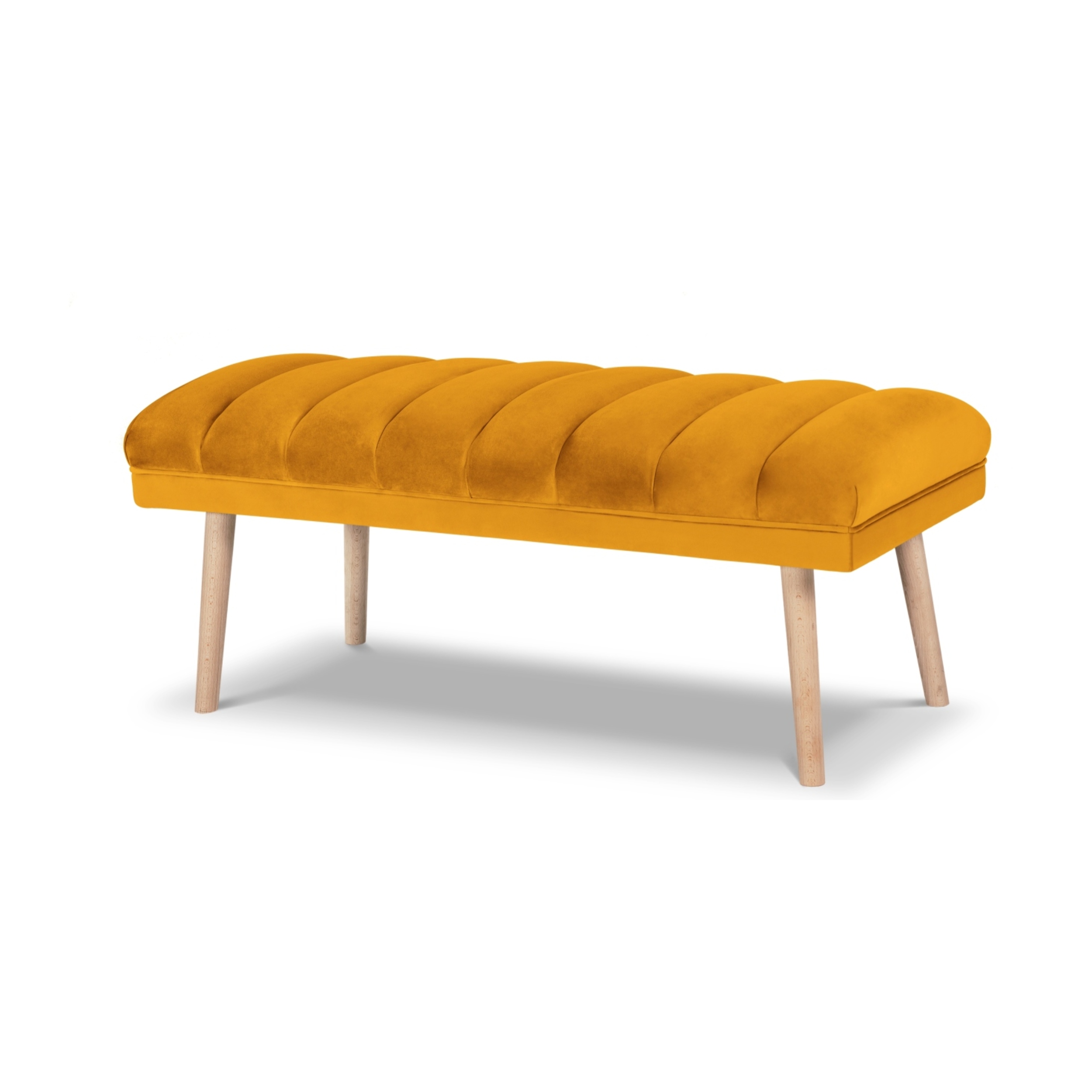 Banc "Frison" 2 places en velours jaune