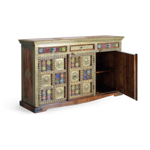 Aparador de Madera de Acacia Estilo Artesanal Étnico