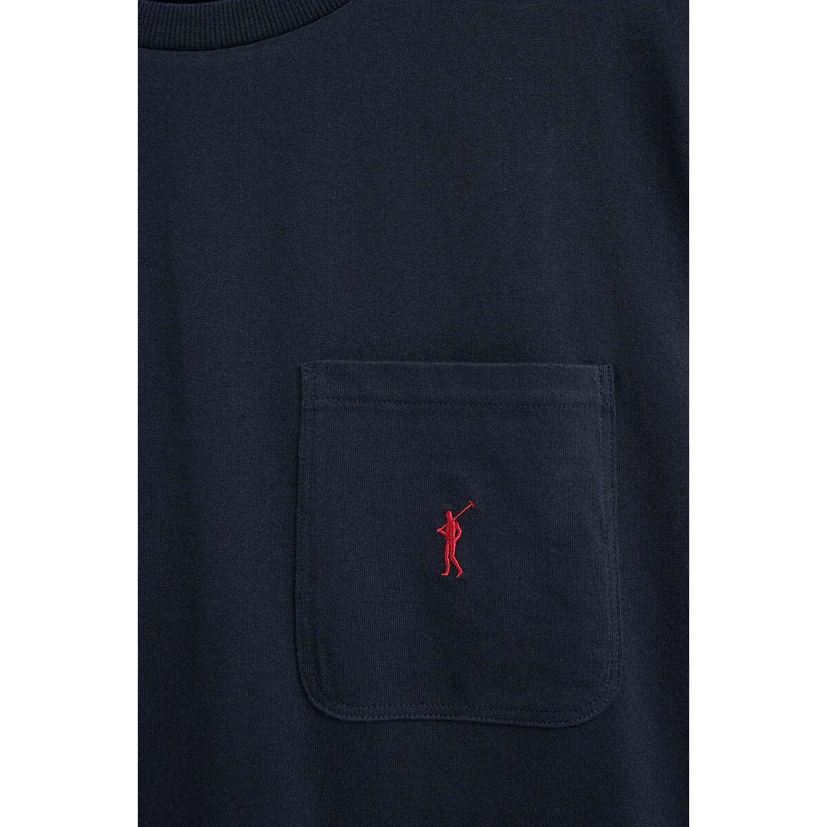 Camiseta azul marino con bolsillo y logo Rigby Go