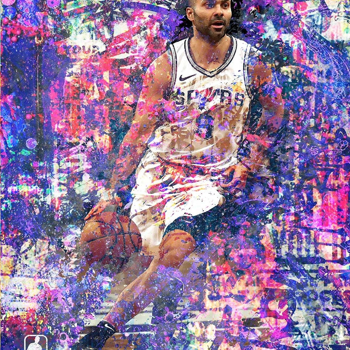 Affiche tony parker 09 Affiche sous cadre bois