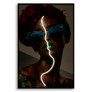 STAMPA C/LED SU TELA AFRO CM 60X3,5X90 (APPLICAZIONE 3D ACRILICO)