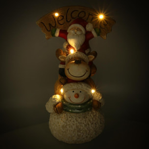 Babbo natale con led in resina cm27,5x20h48