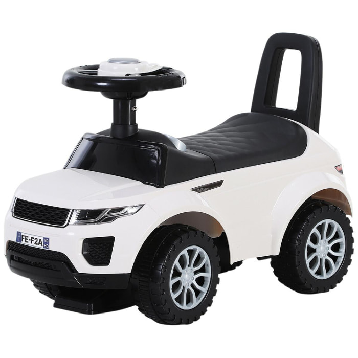 Porteur enfants voiture 12-36 mois coffre klaxon blanc