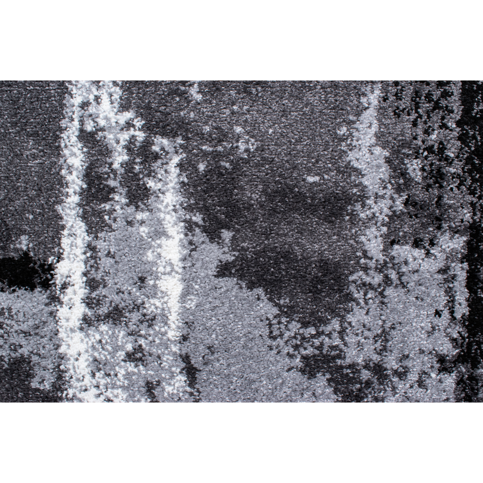 PATTERN - Tapis moderne motif abstrait poils en relief anthracite