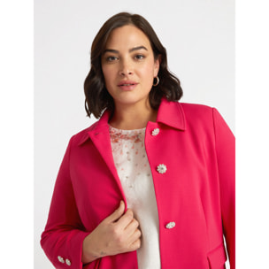 Fiorella Rubino - Giacca con colletto e bottoni gioiello - Rosso