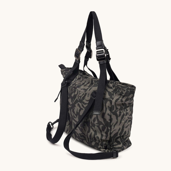 Bolso Shopper Convertible en Mochila Tiger ZONE SHOPPER BACKPACK C/PRINT TIGER KHAKI