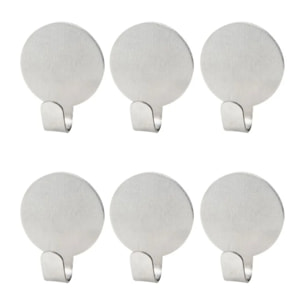 Lot de 6 crochets adhésifs muraux Fackelmann Tecno