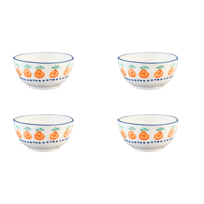 Bol NAPOLI Ø12cm - 4 pièces - Agrume