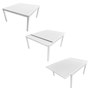 Salon de jardin extensible 10 places de 140/200cm en textilène gris - aluminium blanc VENEZIA