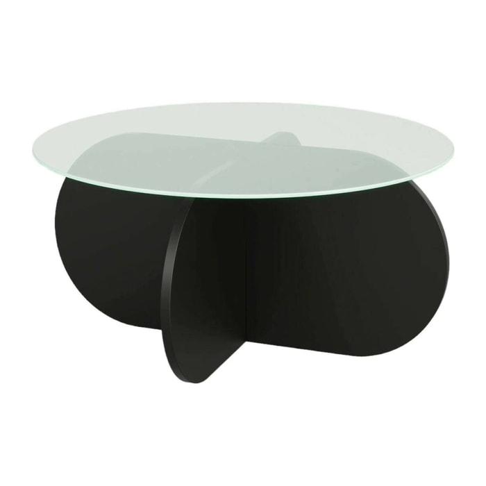 Tavolino da salotto Nila, Tavolo basso da caffè, Portariviste per divano, Ripiano da soggiorno, 75x75h35 cm, Nero