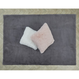 Tapis Imitation Fourrure Fin Gris 120x170cm