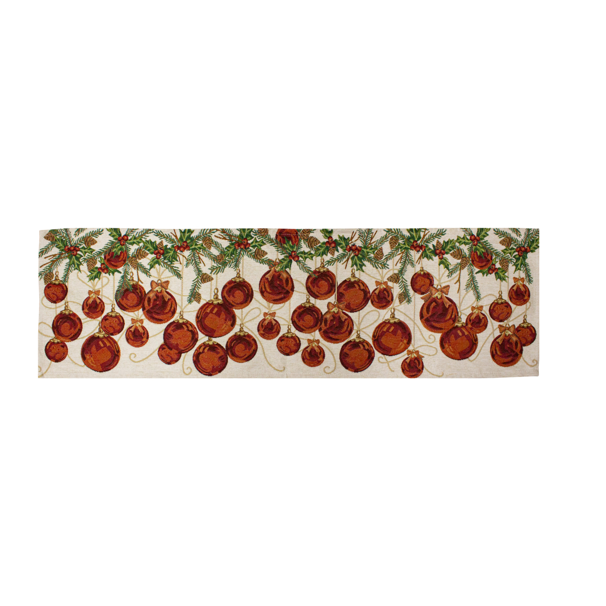 Runner Natalizio Palline 40x140 cm Gobelin Jacquard