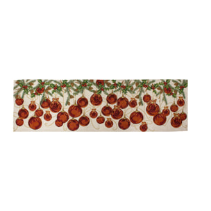 Runner Natalizio Palline 40x140 cm Gobelin Jacquard