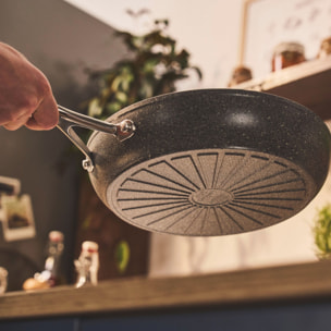 Poêle, 24 cm, Aluminium, Revêtement antiadhésif en céramique renforcée en titane