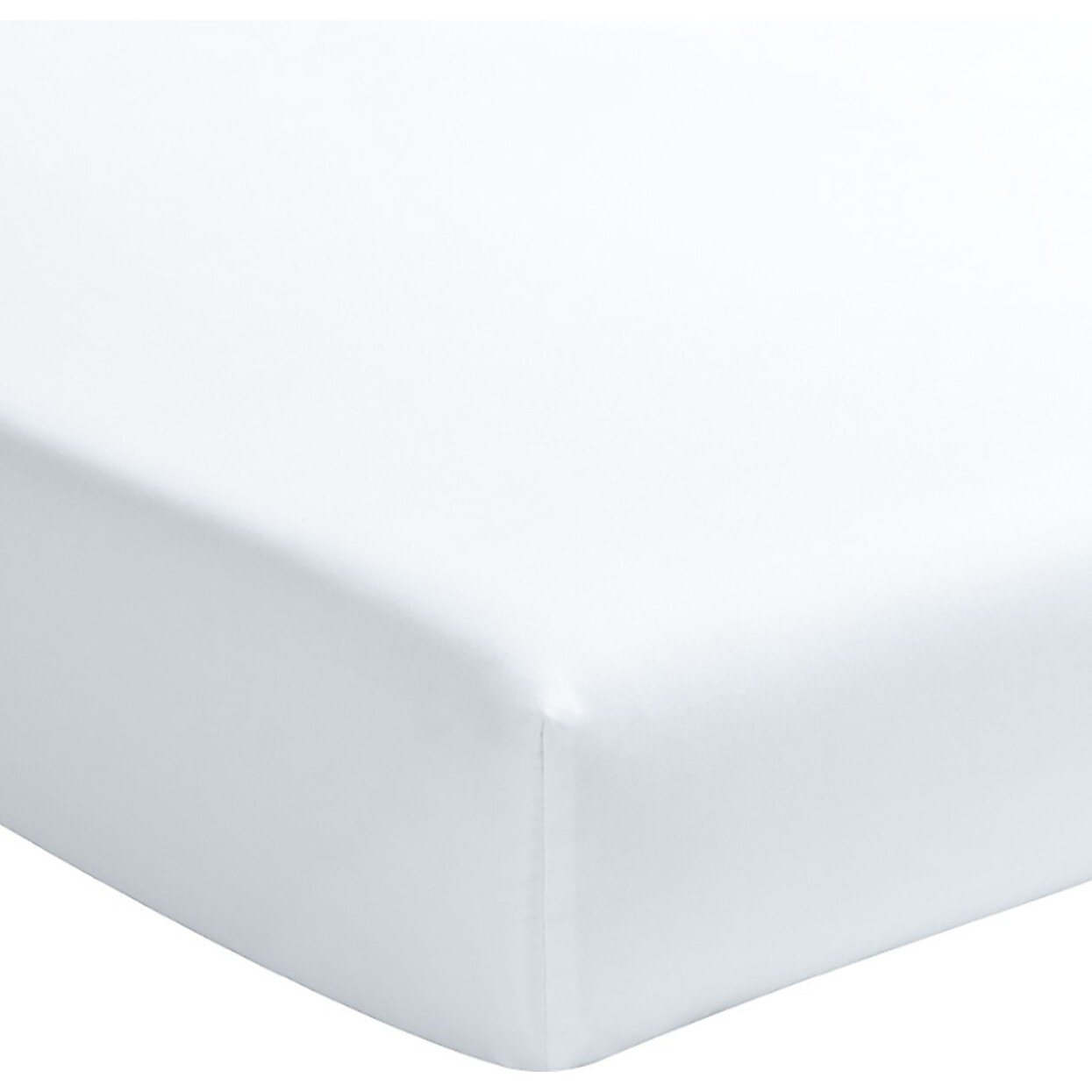 Drap Housse - Bonnet 30cm 100% Percale De Coton Lavé Blanc Nuage